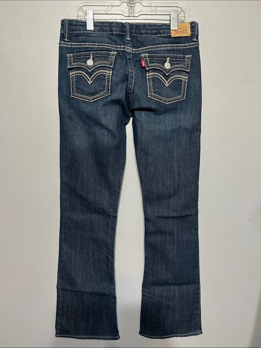 Levi's 715 Bootcut Jeans Girls Size 14R Classic Blue Stretch Denim